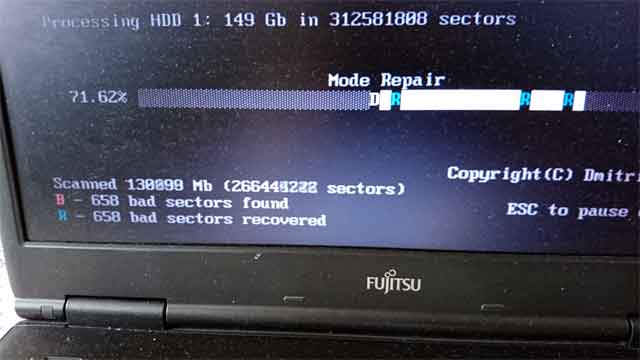 HDDの不良セクタ修復作業1の画像