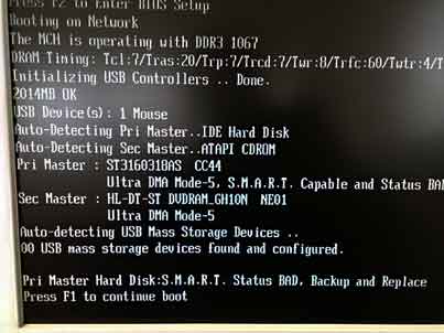 SMARTエラーが出たハードディスクの交換