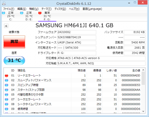 ハードディスクの異常