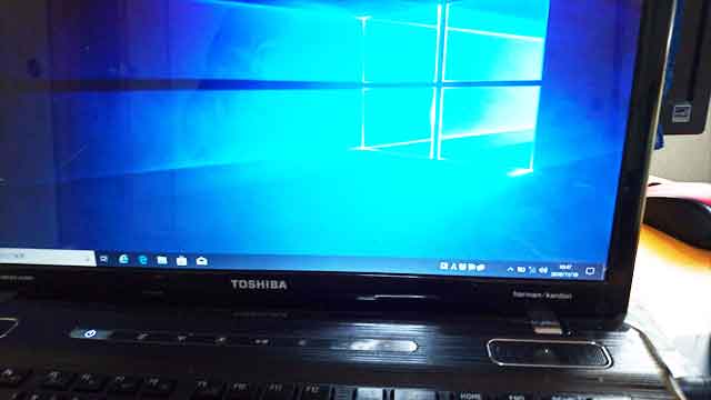 福岡市中央区警固: 東芝ノートパソコン Windows 10 のインストール